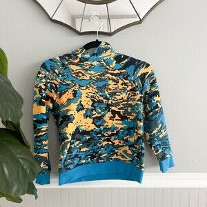 Boys Under Armor Blue Orange Printed Hoodie Size Small